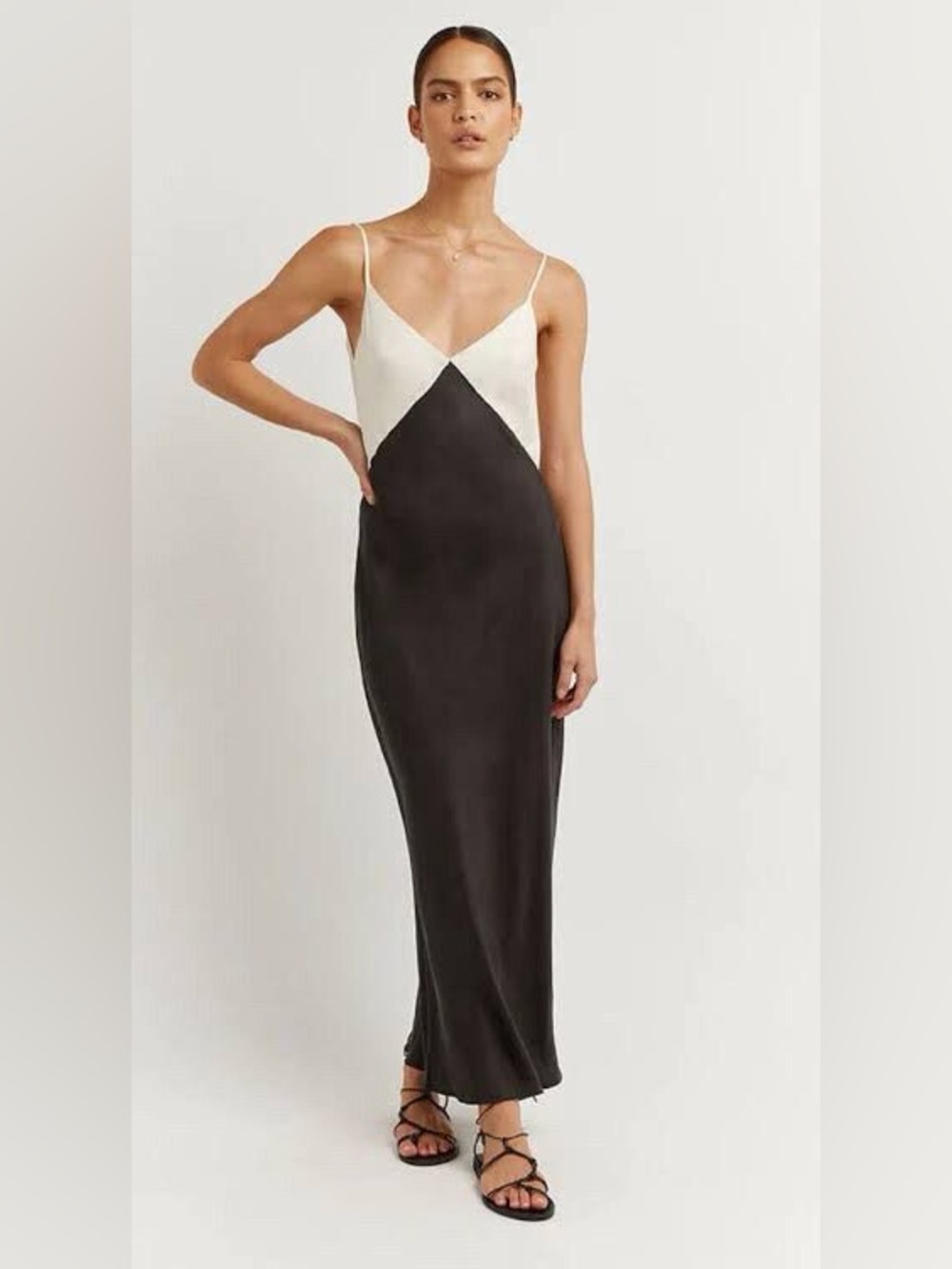 DISSH Seren Black Two Tone Midi Dress